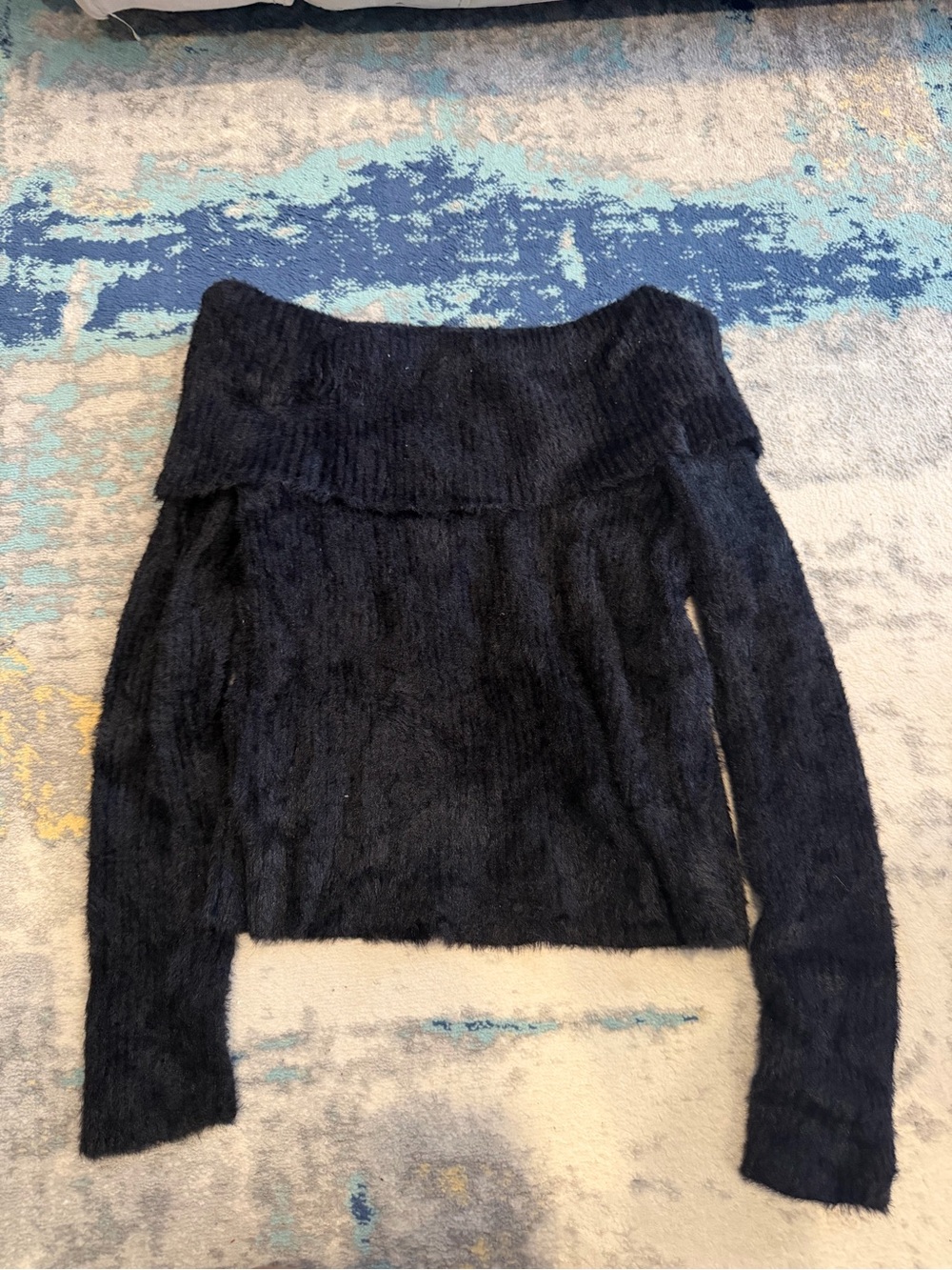 Off The Shoulder Fluffy Sweater